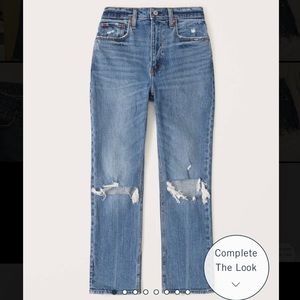 Abercrombie Curve Love Ultra High Rise Ankle Straight Jean